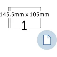 Herma Blattetiketten 8492, permanenthaftend, bedruckbar, B 143,5 x H 105 mm, Papier, weiß, 2000 Stück/2000 Blatt
