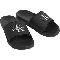 Calvin Klein Essential Slide Rubber Neo Triple Black Größe: 45 | Flip-Flops Outlet | Herren | Schwarz