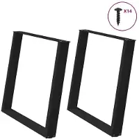 vidaXL Esstischbeine U-Form 2 Stk. Schwarz 90x(72-73) cm Stahl