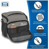 Pedea Kameratasche Gr. L FASHION Foto Tasche mit Regenschutz und Zubehörfächer, hellgrau