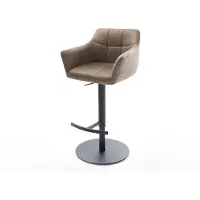 DELIFE Barstuhl Yulo-Flex Vintage Taupe Drehfuß höhenverstellbar Metall