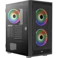 Aerocool Graphite V3, Midi Tower, PC, Schwarz, ATX, micro ATX, Mini-ITX, ABS, SPCC, Stahl, Blau, Grün, Rot