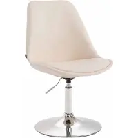 CLP Esszimmerstuhl Maverick Kunstleder drehbar und stufenlos verstellbar creme Gestell Farbe chrom