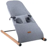 Childhome Babywippe, Buche, Jersey Bezug, grau, L 74 cm
