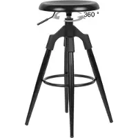 FineBuy Barhocker Metall Schwarz 72-80 cm Design Barstuhl 100 kg Maximalbelastbarkeit Tresenhocker Industrial Tresenstuhl ohne Lehne