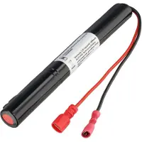 AccuCell Notleuchtenakku NiMH 3,6V 1800mAh L1x3 Mignon AA mit Kabel und Faston-Buchsen -4,8mm / +6,3mm ersetzt 3,6 V Akku
