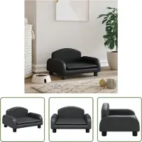 The Living Store Hundebett Schwarz 50x40x30 cm Kunstleder