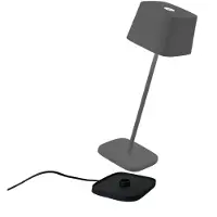 Zafferano Ofelia Pro Dunkelgraue wiederaufladbare und dimmbare LED-Tischlampe - 2200-2700-3000 K - 9 Stunden maximale Leistung