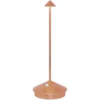 Zafferano Pina Pro LED-Tischleuchte, Kupferblatt, wiederaufladbar und dimmbar, kabellos, Safran, 2200-2700-3000 K
