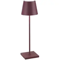 Zafferano Poldina Pro LED-Tischleuchte Bordeaux, wiederaufladbar & dimmbar, Akkulaufzeit bis 12 h, IP65 Außen