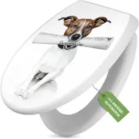 Banjado Toilettendeckel weiß mit Absenkautomatik und Motiv Business Day [TDW 10329]