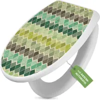 Banjado Toilettendeckel weiß mit Absenkautomatik und Motiv Vier Farben Grün [TDW 10792]