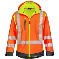 4Protect Warnschutz-Softshelljacke HOUSTON Leuchtorange/Leuchtgelb...
