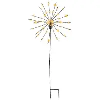 Lumineo Stehende Kupferstange Stern schwarz mit 60 Mikro-LEDs - Ø 25 cm - verschiedene Lichtmodi
