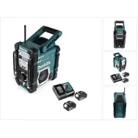 Makita DMR 112 RT Akku Baustellen Radio 7,2 - 18V Bluetooth DAB+ + 2x 5,0Ah Akku + Ladegerät