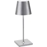 Zafferano Poldina Pro Mini Silver Leaf LED-Tischleuchte, wiederaufladbar und dimmbar mit einer Akkulaufzeit von bis zu 12 Stunden