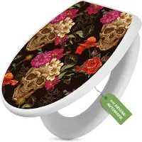 Banjado Toilettendeckel weiß mit Absenkautomatik und Motiv Los Dias de Muertos [TDW 12509]