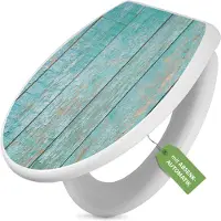 Banjado Toilettendeckel weiß mit Absenkautomatik und Motiv Grüne Fliesen [TDW 11375]