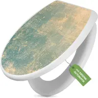 Banjado Toilettendeckel weiß mit Absenkautomatik und Motiv Patina Grün [TDW 11484]