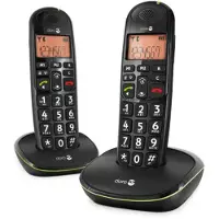 Doro PhoneEasy 100w duo, DECT-Telefon, Freisprecheinrichtung, 20 Eintragungen, Anrufer-Identifikation, Schwarz