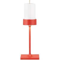 Zafferano Perpetua Mini-LED-Tischleuchte, kabellos, kompaktes Design aus rotem Aluminium, magnetisches Batteriewechselsystem, Schutzart IP54