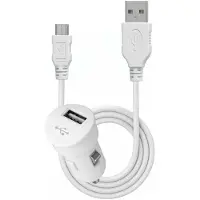 Blueway , Mini Zigarettenanzünder-Ladegerät 1A Micro USB, Weiß