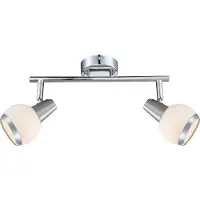 Globo LED Deckenleuchte, Chrom, Glas, Spots beweglich, L 30 cm