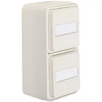 Berker SCHUKO 2fach senkrecht mit erh. BS und Klappdeckel AP W.1 polarweiss