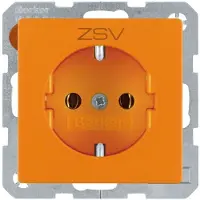 Berker Steckdose SCHUKO mit Aufdruck Q.1/Q.3 orange, samt