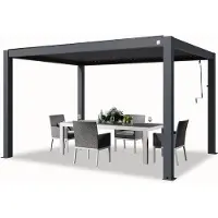 PRIMEYARD 3x4m Pergola in Anthrazit; mit Lamellendach in Anthrazit - (400126)
