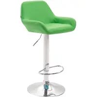 CLP Barhocker Braga Kunstleder drehbar und höhenverstellbar | Farbe grün Gestell Farbe chrom