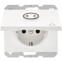 Berker Steckdose SCHUKO mit Klappdeckel und abtastbarem Symbol K.1 polarweiss glänzend