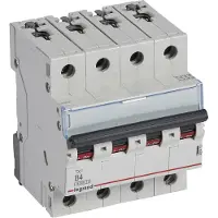 Legrand 403412 TX3 Leitungsschutzschalter B-Charakteristik, 4A, 4-polig, 6kA, 400VAC, 4TE