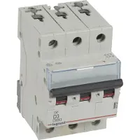 Legrand 403749 TX3 Leitungsschutzschalter D-Charakteristik, 3A, 3-polig, 6kA, 400VAC, 3TE