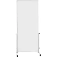 MAUL Fahrbares Whiteboard MAULsolid easy2move, Stahlblech, weiß beschichtet, magnethaftend B 750 x H 1800 mm