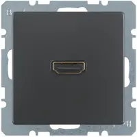 Hager BERKER Q.x Dose HDMI mit Anschluss 90st anthrazit aksamit lackiert 3315436086