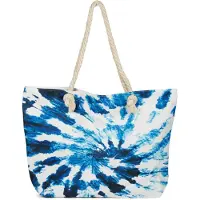 StyleBREAKER XXL Strandtasche mit Batik Wirbel Muster | Damen Shopper mit Reißverschluss und Kordelhenkel | Badetasche im Boho Look | 56 x 38 x 17 cm