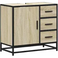 vidaXL Badschrank Sonoma-Eiche 65x33x60 cm Holzwerkstoff