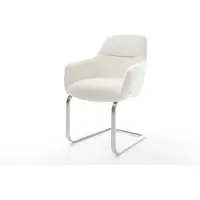 DELIFE Freischwinger Pejo-Flex Bouclé Soft Beige Freischwinger flach Edelstahl Taschenfederkern