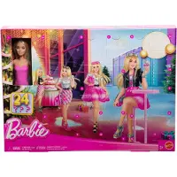 Barbie -Modepuppe Adventskalender mit 24 Überraschungen, bestehend aus Kleidungsstücken und Accessoires, Modepuppe, Weiblich, 3 Jahr(e), Mädchen, 320 mm, 125 g