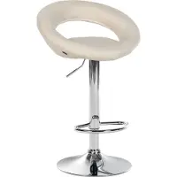 CLP Barhocker Olinda Stoff drehbar und höhenverstellbar creme Gestell Farbe chrom