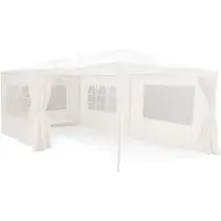 Coppens Pavillon 3x6 m - Partyzelt für 70 Personen - Gartenpavillon mit 6 Seitenwänden und Firsthöhe 2,5 m - Party Zelt Wasserdicht und UV-beständig - Weiß