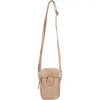 StyleBREAKER Damen Umhängetasche klein mit Reißverschluss, Mini Bag Handtasche Einfarbig verstellbar, Handytasche 02012382