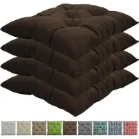 NYVI Stuhlkissen Genua 38x38 cm 4er Pack Sitzkissen mit Steppung, Farbe:Braun