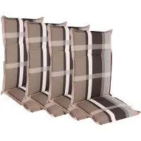 BURI 4x Hochlehner Polsterauflage 123x50cm Stuhlkissen Sesselauflage Sitzpolster