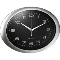 Alco Wanduhr, oval, silberfarben, Zifferblatt Schwarz, exkl. Batterie, (B/T/H) 40/5,5/30 cm