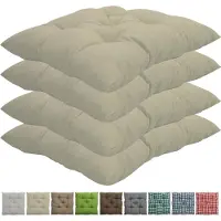 NYVI Stuhlkissen Genua 38x38 cm 4er Pack Sitzkissen mit Steppung, Farbe:Ecru