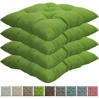 NYVI Stuhlkissen Genua 38x38 cm 4er Pack Sitzkissen mit Steppung, Farbe:Grün