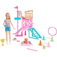 Barbie and Stacie to the Rescue Hündchenspielplatz-Spielset mit Puppe, 3 Hündchenfiguren und Zubehör, Modepuppe, Weiblich, 3 Jahr(e), Junge/Mädchen, 283 mm, 432 g