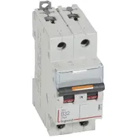 Legrand 409719 DX3 Leitungsschutzschalter B-Charakteristik, 32A, 2-polig, 25kA, 400VAC, 2TE